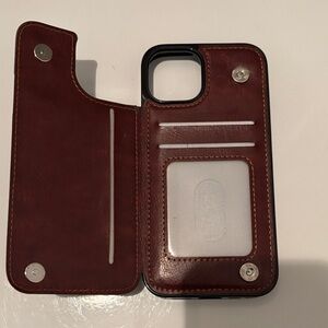 Amazon Brown Leather Phone Case with Card Holder